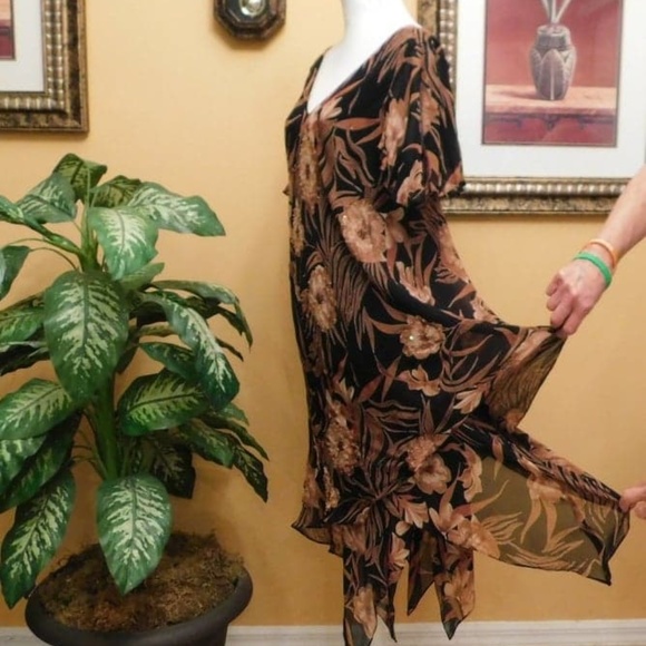 Eva Blue Womens Petite Floral Casual Dress - Picture 2 of 8